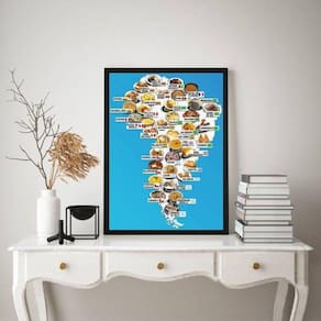 Quadro Decorativo Pratos Típicos Ao Redor Do Mundo 45X34Cm