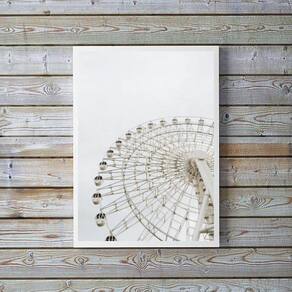 Quadro Decorativo Fotografia Branca Roda Gigante 45X34Cm