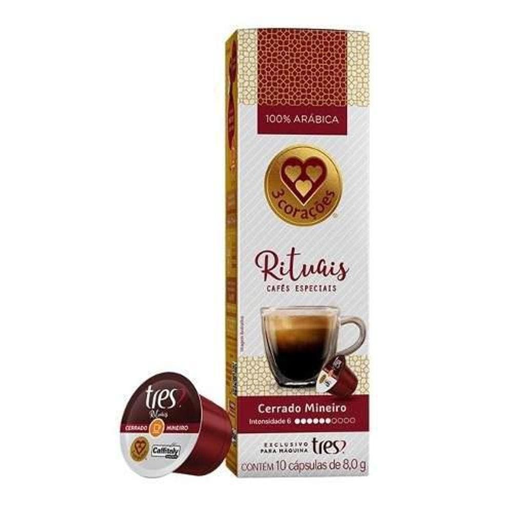 Café Tres 3 Corações Rituais Cerrado Mineiro Box 10 Cápsulas