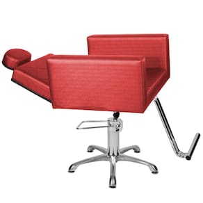 Cadeira Poltrona Cabeleireiro Evidence Reclinável Vermelho