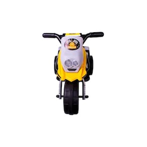Mini moto elétrica infantil amarela 6v até 30 kilos 2,5km/h