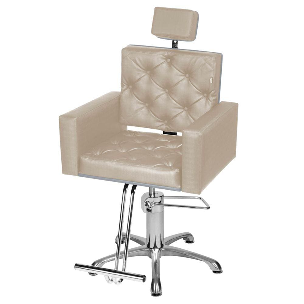 Cadeira Poltrona de Cabeleireiro Evidence Luxo Branco Pérola
