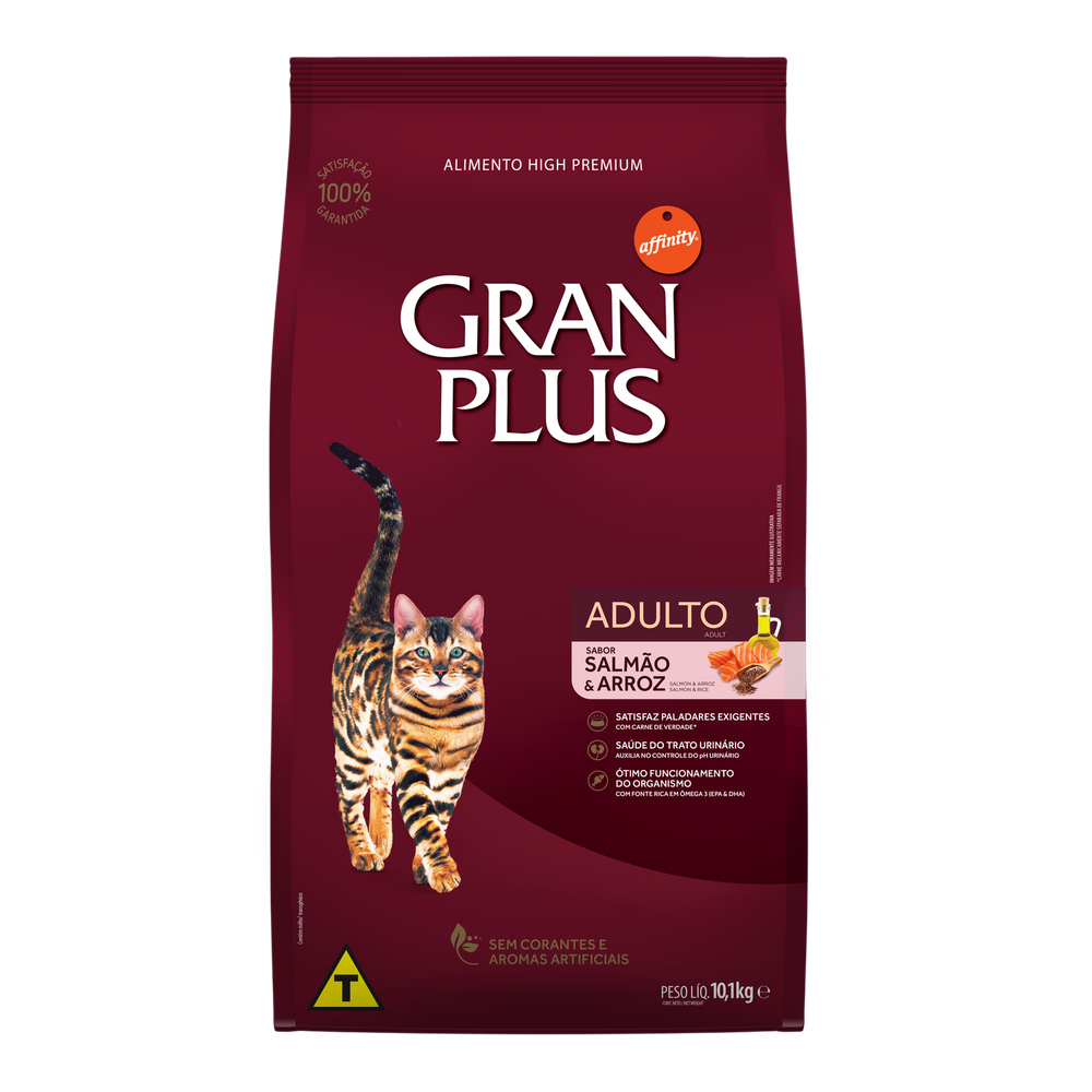 Ração Gran Plus Gatos Adultos Salmão e Arroz 10,1kg