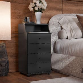 Mesa De Cabeceira Luxo II New Preto – EJ Móveis