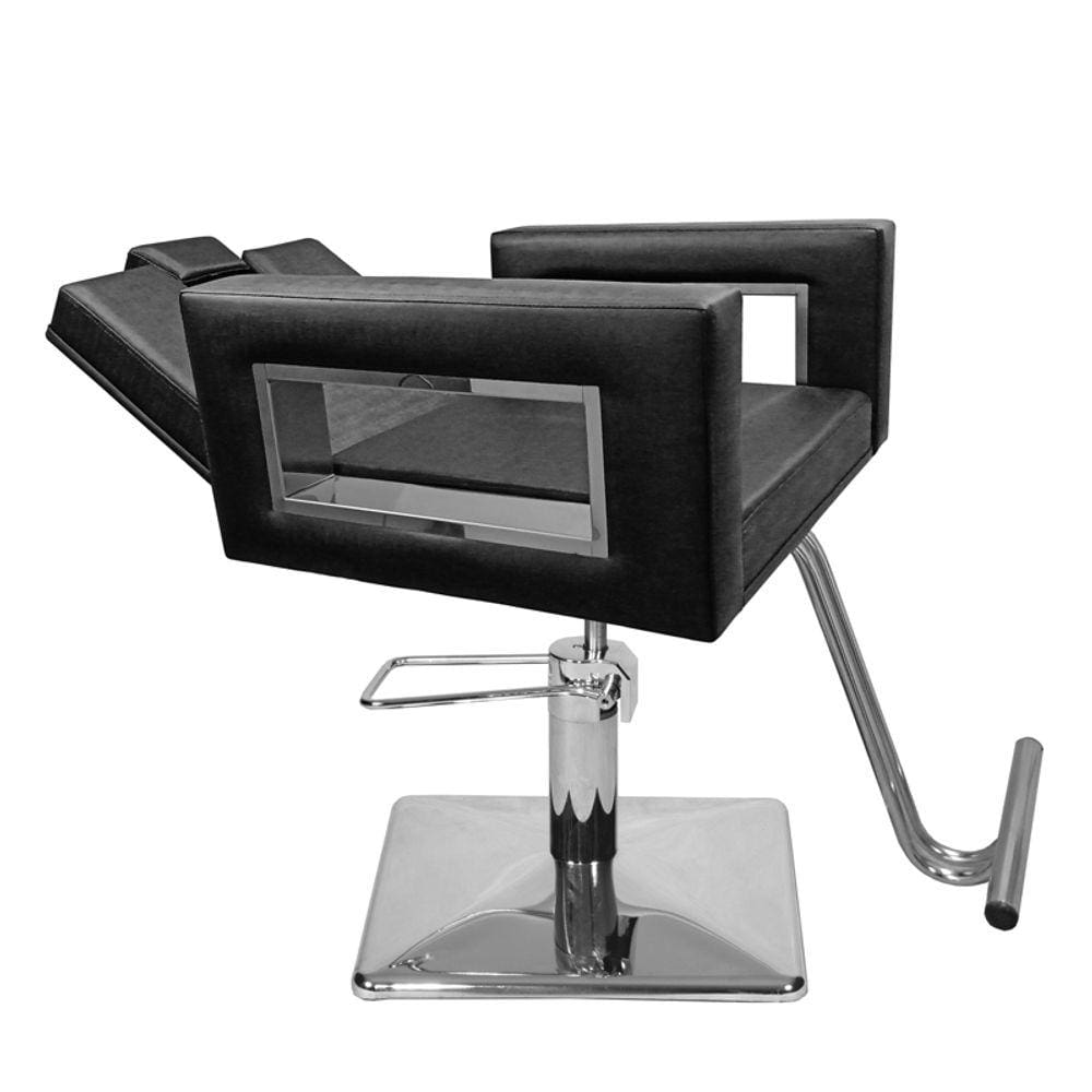 Cadeira Poltrona de Cabeleireiro Recl Moderna Inox Preto