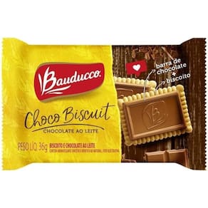 4 Caixas De Biscoito Choco Biscuit Chocolate Ao Leite Bauducco Display 18x36g