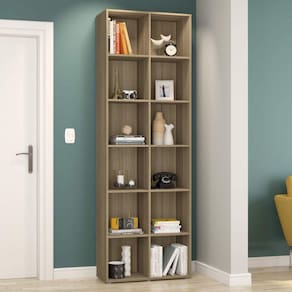 Estante para Livros com 12 Nichos Caracol Politorno Castanho