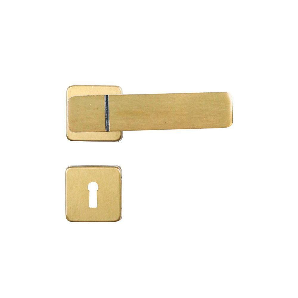 Fechadura para Porta de Quarto Interna com Roseta Capri 40mm MGM Bronze Latonado