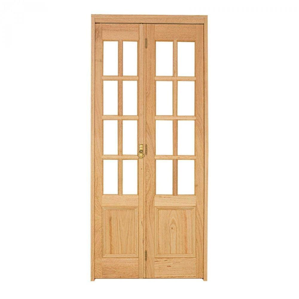 Kit Porta de Madeira Camarão Esquerda 213cmx94,5cmx12cm PE71 Esel Marroml