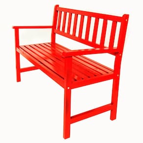 Banco de Madeira 2 Lugares para Jardim e Varanda Suze Madersilva Vermelho Tomate Seco