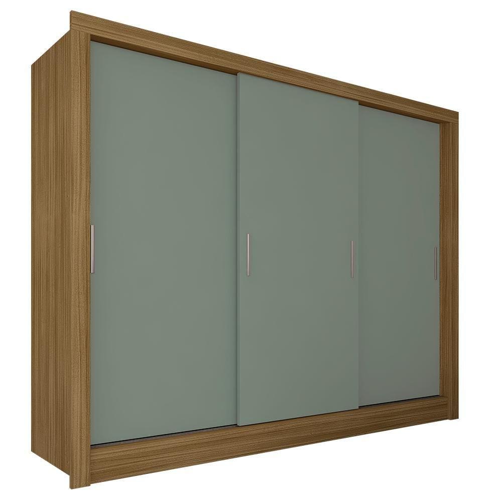 Guarda Roupa Casal 3 Portas De Correr 4 Gavetas Aghata Bore/menta - Ma