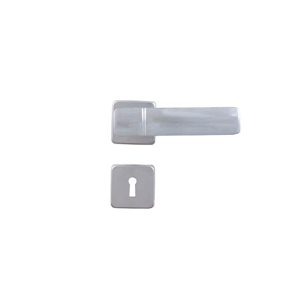 Fechadura para Porta de Quarto Interna com Roseta Capri 40mm MGM Cromado
