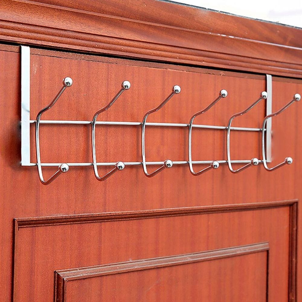Cabide De Porta 12 Ganchos Porta Armário Roupas Acessórios - Gancho Metálico para Porta Sapateira Roupas e Bolsas PANAMI