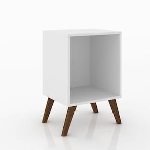 Mesa de Cabeceira Retrô com Nicho Rt 3013 Movelbento Movelbento Branco