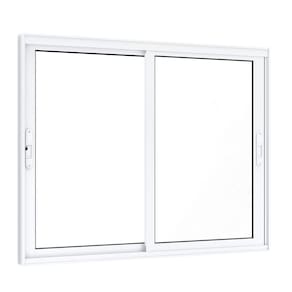 Janela de Aluminío de Correr 120x150cm 2 Folhas Móveis com Grade e Vidro Lucasa Eccellente Branco
