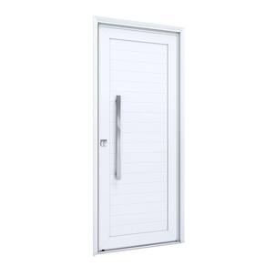 Porta de Alumínio Lambri 215x105cm com Puxador Lucasa Alumínios Branco