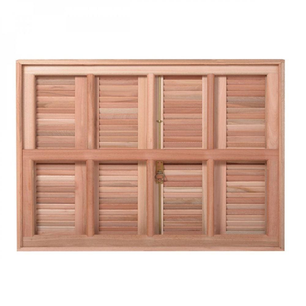 Janela Guilhotina Com Ferragem JE821 Esel 100cmx150cmx12cm Marroml