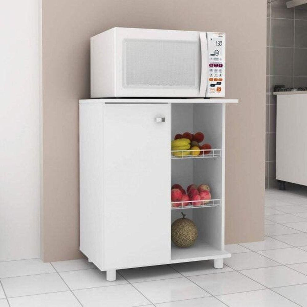 Balcão Fruteira 1 Porta 2 Aramados Bf3205 Tecno Mobili Branco