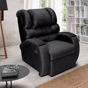 Poltrona do Papai Reclinável Imperial Império Estofados Suede Preto