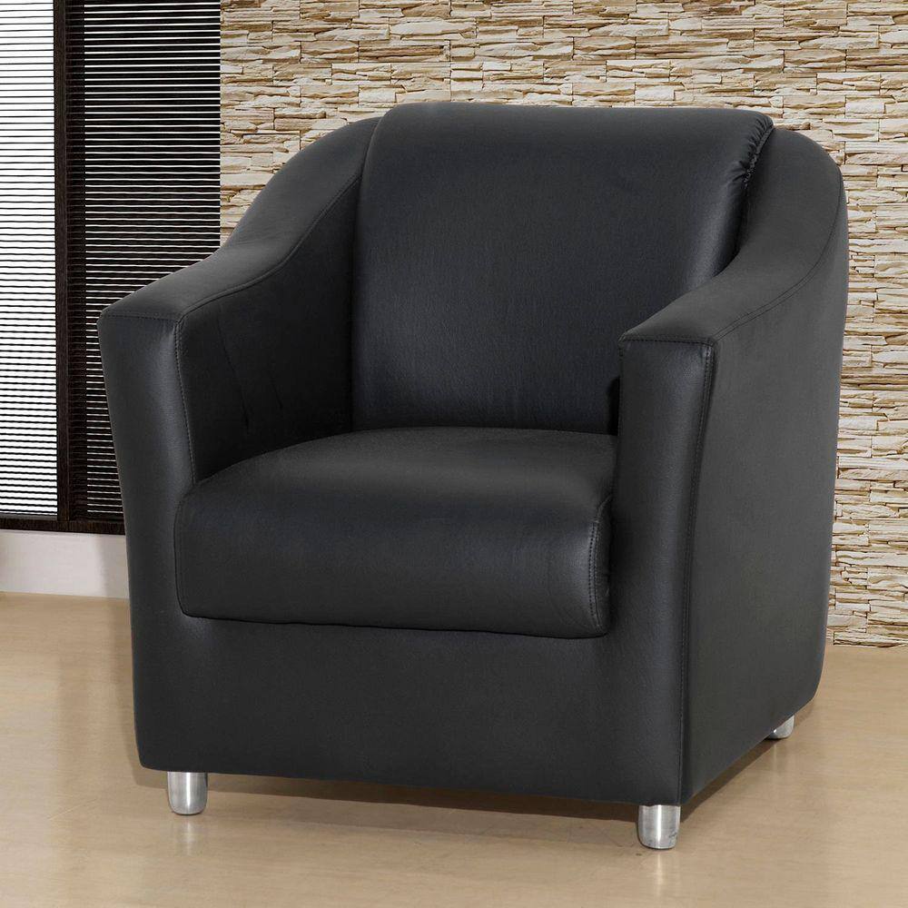 Poltrona Decorativa Bia Matrix Sintético Preto