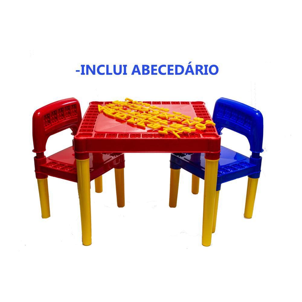 Mesa Educativa Para Crianças Com 2 Cadeiras