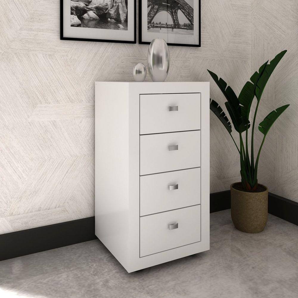 Gaveteiro 4 Gavetas Me4133 Tecno Mobili Branco