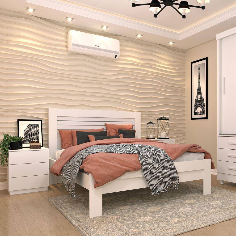 Cama Casal MDF Safira Tcil Móveis Neve