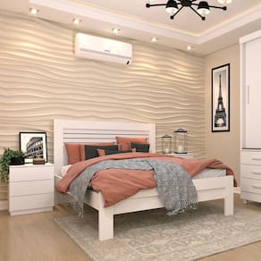 Cama Casal MDF Safira Tcil Móveis Neve