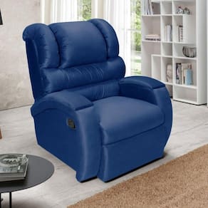 Poltrona do Papai Reclinável Imperial Império Estofados Suede Azul