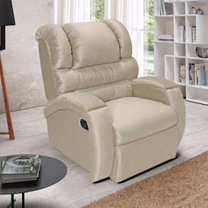 Poltrona do Papai Reclinável Imperial Império Estofados Suede Areia