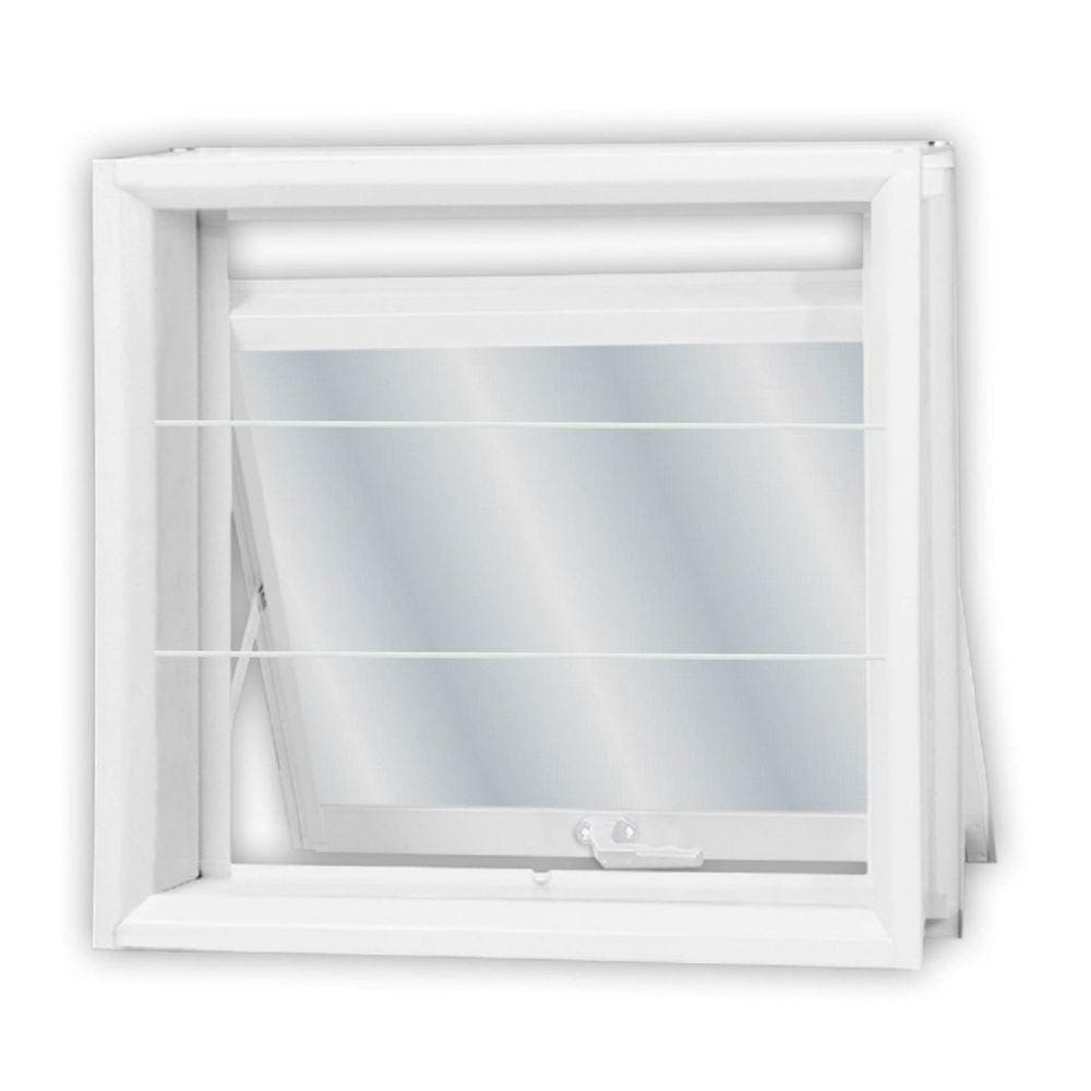 Janela de Aço Maxim-Ar 60x80cm com Grade Minas Sul MGM Branco