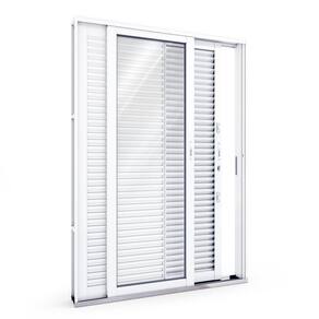 Porta de Aço Balcão Flex 214x150cm com Vidro 3 Folhas Facilita Lucasa Branco