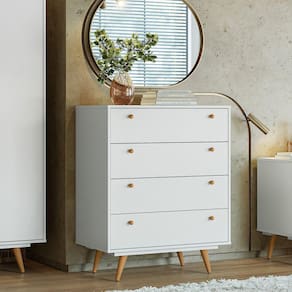 Cômoda 4 Gavetas Retrô 35 Olivar Branco
