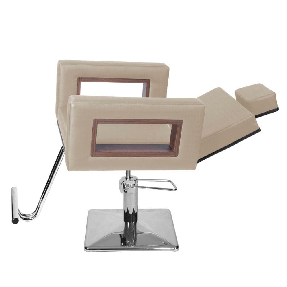 Cadeira Poltrona de Cabeleireiro Recl Lisboa Branco Pérola