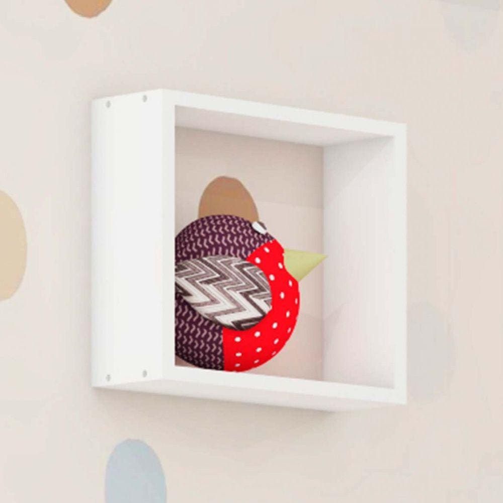 Nicho Decorativo em MDF Móveis Peroba Branco Brilho