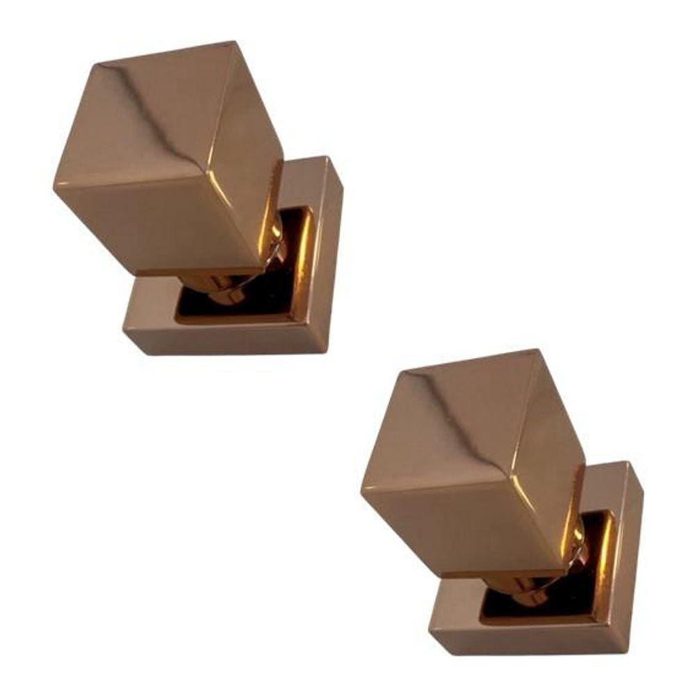 Kit 2 Acabamento Quadrado Registro Rose Gold Metal Padrão Deca 3/4