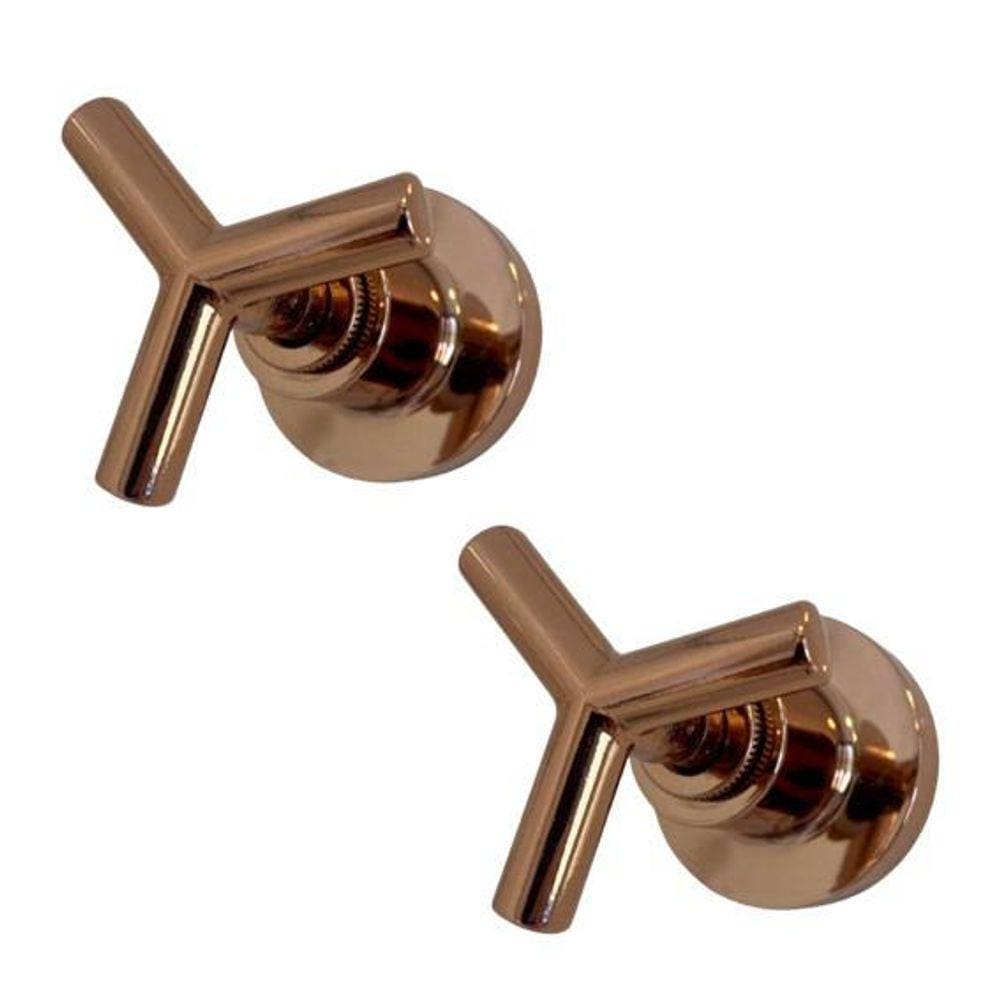 Kit 2 Acabamento De Registro Rose Gold Brilhante Padrão Deca C55