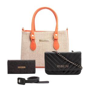 Kit Bolsa Feminina Baú Tiracolo Carteira e Cinto Moda Casual Passeio Qualidade Estilo Praticidade