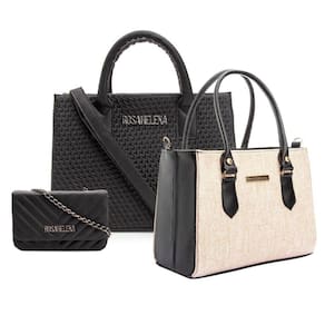 Kit 3 Bolsas Feminina Matelassê Com Zíper Alças Transversais e Corrente Tendencia Moda Fashion