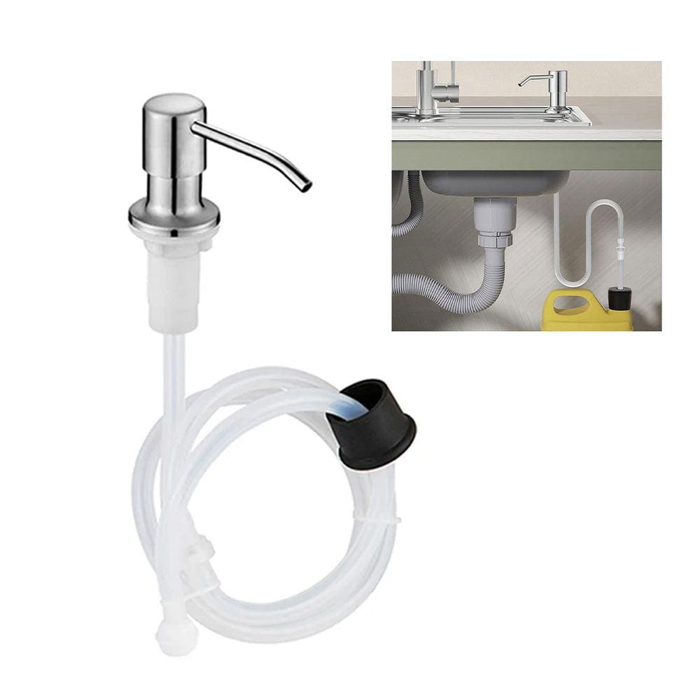 Dispenser Sabao Detergente Liquido Mangueira Flexivel Embutir Pia Cuba Banheiro Cozinha Suporte Bico Dosador