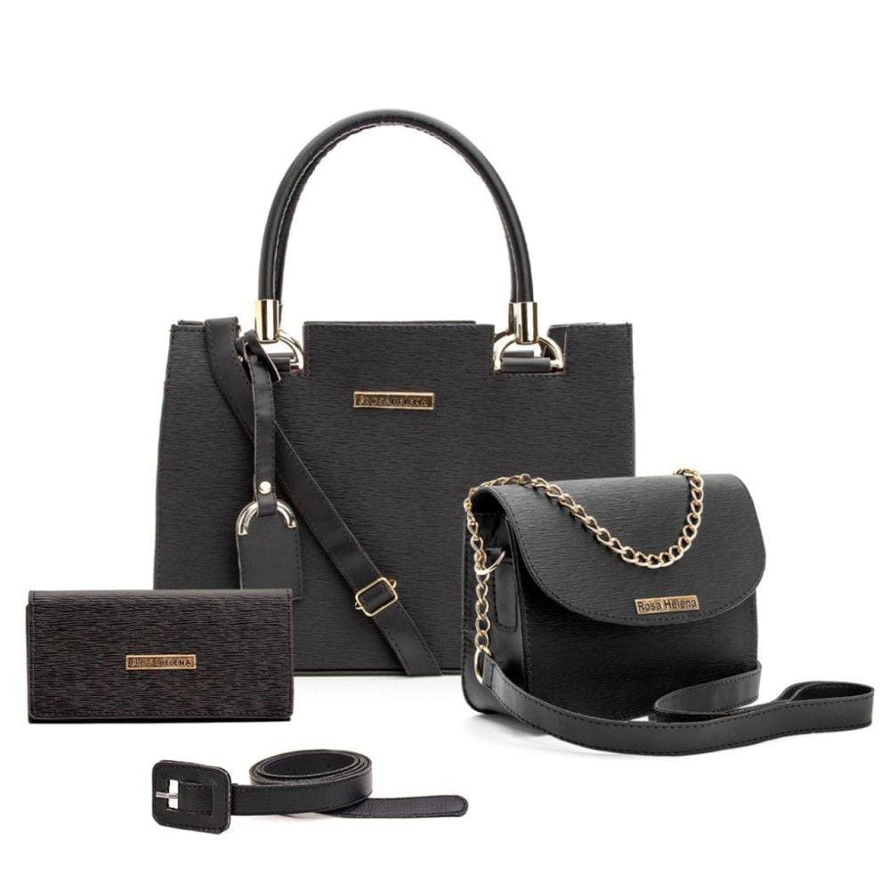 Kit 2 Bolsas Transversais Femininas Com Uma Carteira e Cinto de Qualidade Praticidade No Dia a Dia