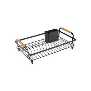 Escorredor de Louças Aço e Madeira Metalla Preto 42cm - Yoi