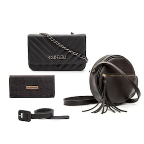 Kit Bolsa Feminina Tiracolo e Cantil Alças Transversais Com Carteira e Cinto Para Looks Estilosos