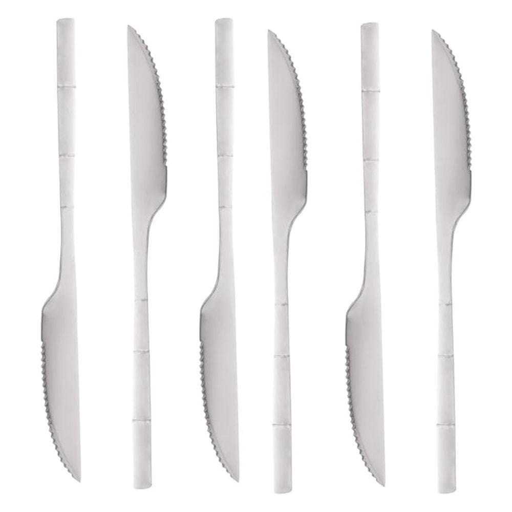 Conjunto 6 Facas de Churrasco de Aço Inox Bambu Elegant 22,