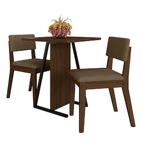 Conjunto De Mesa Com 2 Cadeiras Arkansas Imbuia/capucci - M. Arapongas