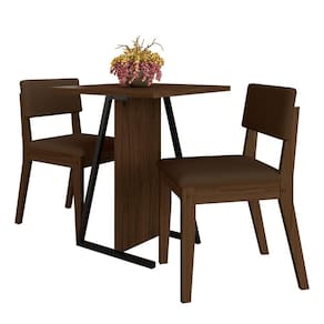 Conjunto De Mesa Com 2 Cadeiras Arkansas Imbuia/marrom - M. Arapongas