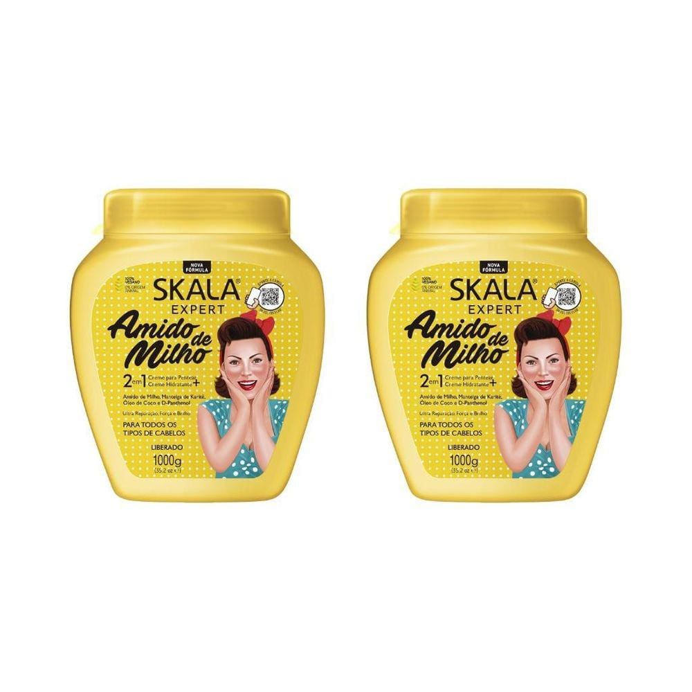 Creme Skala 1Kg Amido De Milho-Kit C/2Un
