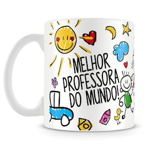 Caneca Estampada Melhor Professora do Mundo