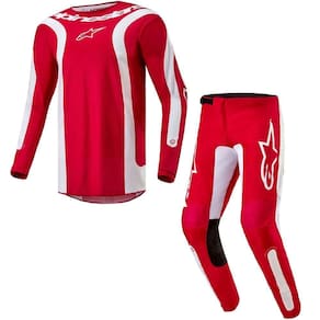 Kit Calça + Camisa Alpinestars Fluid Lurv 2024 Vermelho/Branco