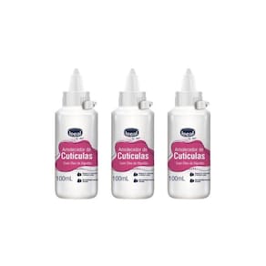 Amolecedor De Cutículas Ideal Algodão 100Ml - Kit Com 3Un